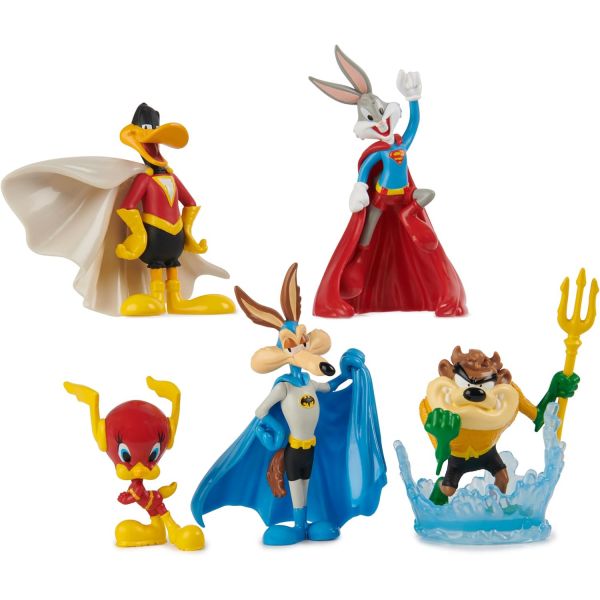 DC Comics Looney Tunes MashUp Pack 리미티드 에디션 WB 100 Yrs 애니버서리 5 Looney Tunes x DC 피규어 4 Superhero Kids Toys for Boys &amp; 걸s