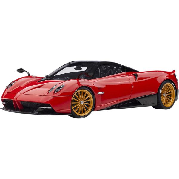 Pagani Huayra Roadster Rosso Monza Red and Carbon + Luggage 세트 118 모델 Car by AUTOart 78287