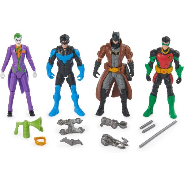 DC Comics Batman Team Up 4Pack Amazon 익스클루시브 Batman The Joker Robin Nightwing 4 액션 피규어 Super Hero Kids Toys for Boys &amp; 걸s