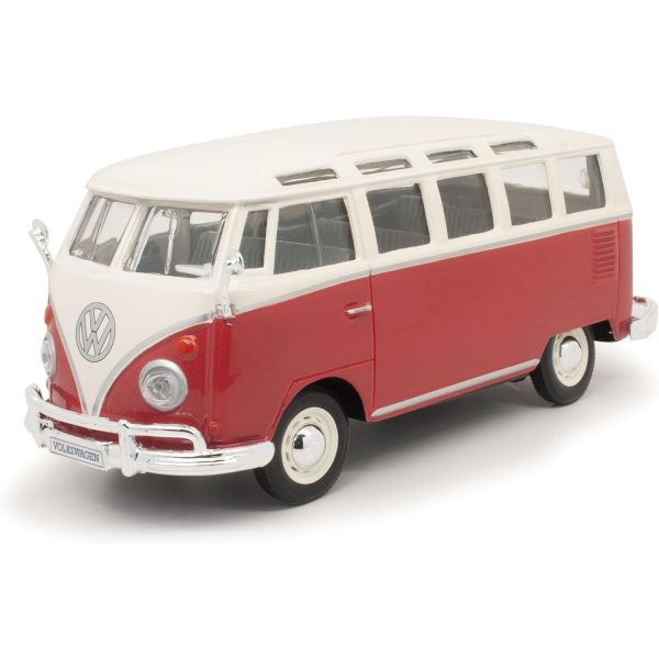 Maisto 폭스바겐 Van Samba Bus Red &amp; Beige 31956 125 124 스케일 다이캐스트 모델 Toy Car