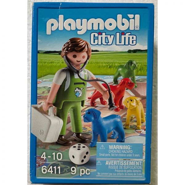 플레이모빌 City Life 6411 Veterinarian Dogs Game Set- 9 pieces