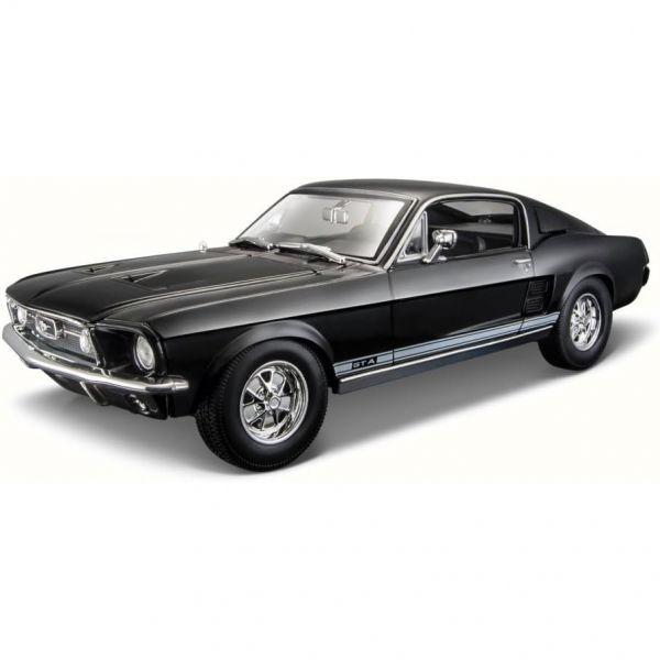 Maisto 1967 포드 Mustang GTA FastBack Black 31166118 스케일 다이캐스트 모델 Toy Car