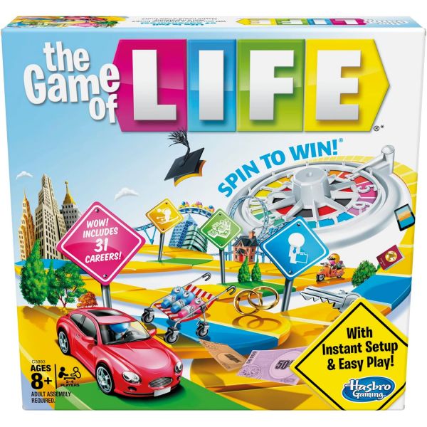 인생의 게임 보드 게임 8세 이상의 어린이를 위한 가족 게임 31개의 경력 2-4명의 플레이어를 위한 가족 보드 게임 가족 선물 (아마존 독점) / Hasbro Gaming