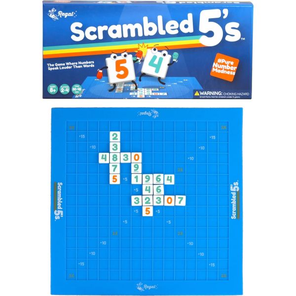 - Scramble 5&#039;s - 재미있는 가족 친화적인 수학 게임 - 실리콘 게임 매트 포함 - 8세 이상 2-8명에게 이상적입니다 / Regal Games