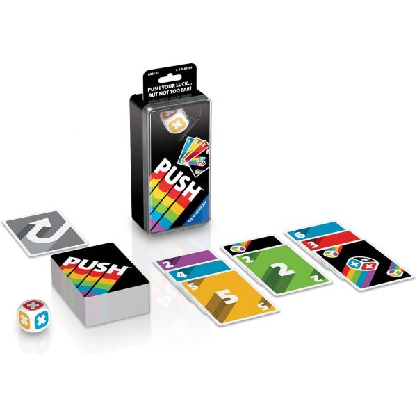 Push Family Card Game for Kids &amp; Adults Age &amp; Up - Push Your Luck… 하지만 너무 멀지는 않아! Black / Ravensburger